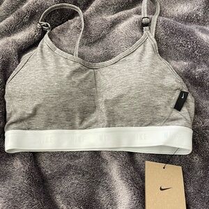 Nike Training Indy light support logo t-shirt sports bra Intimates
